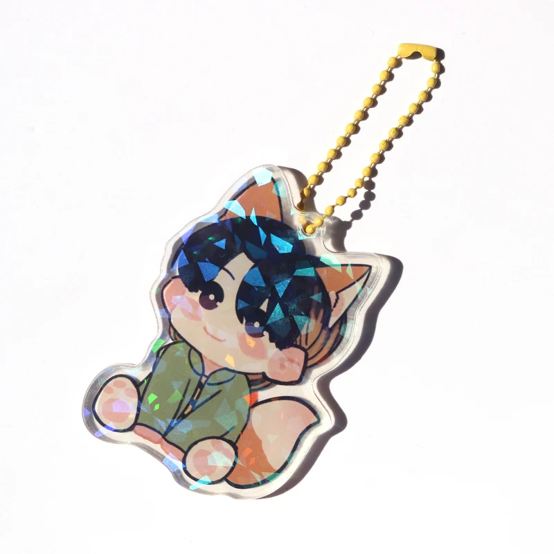 Custom Clear White Star อะคริลิคพวงกุญแจ Clear Charms ภาพการ์ตูนอะนิเมะน่ารักโลโก้ที่กําหนดเองออกแบบพวงกุญแจของขวัญ