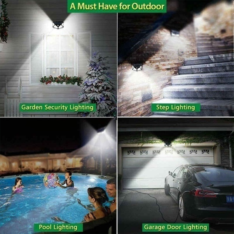 100 LED Solar Wall Lights Outdoor Lamp PIR Motion Sensor Powered Sunlight Street  for Garden
