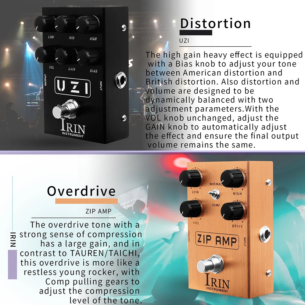 Irin Gitarren effekt pedal Overdrive Distortion Lautsprecher analog klassisch britisch Rock Effekt True Bypass E-Bass Gitarren pedal