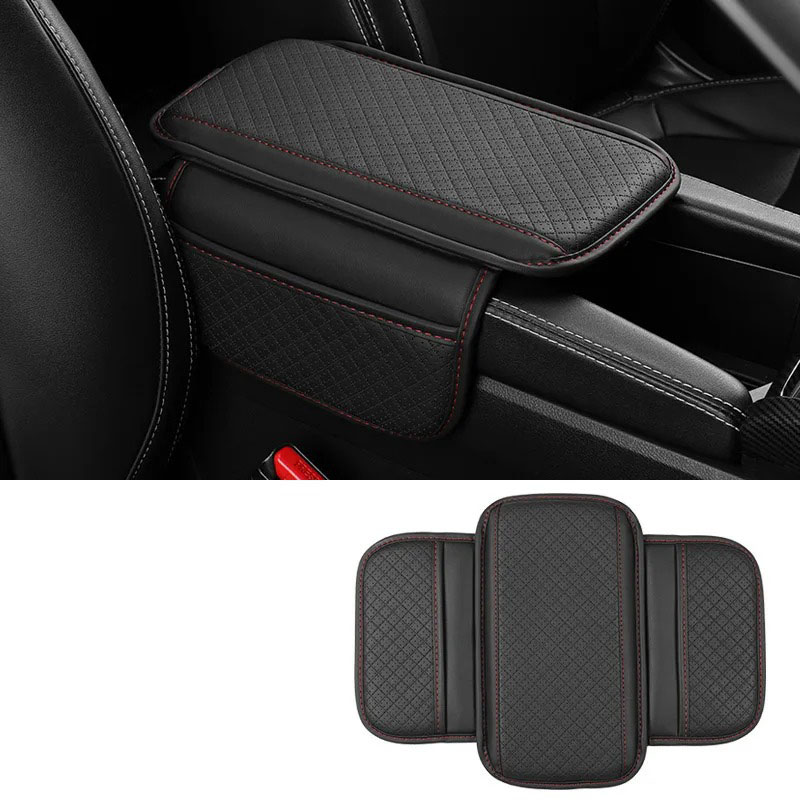 Cojín Universal para reposabrazos de coche, cubierta protectora de cuero PU transpirable para caja de consola central, reposabrazos antiarañazos