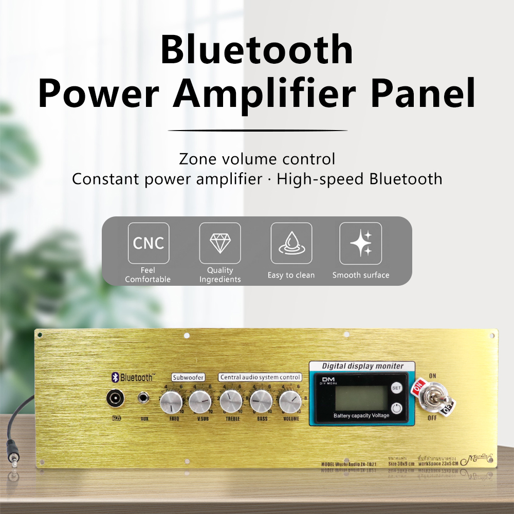ZK-TB21 Bluetooth Verstärker Panel Kit mit Lautstärkeregler Digital Display Aluminiumlegierung Frontplatte DIY Audio Teile
