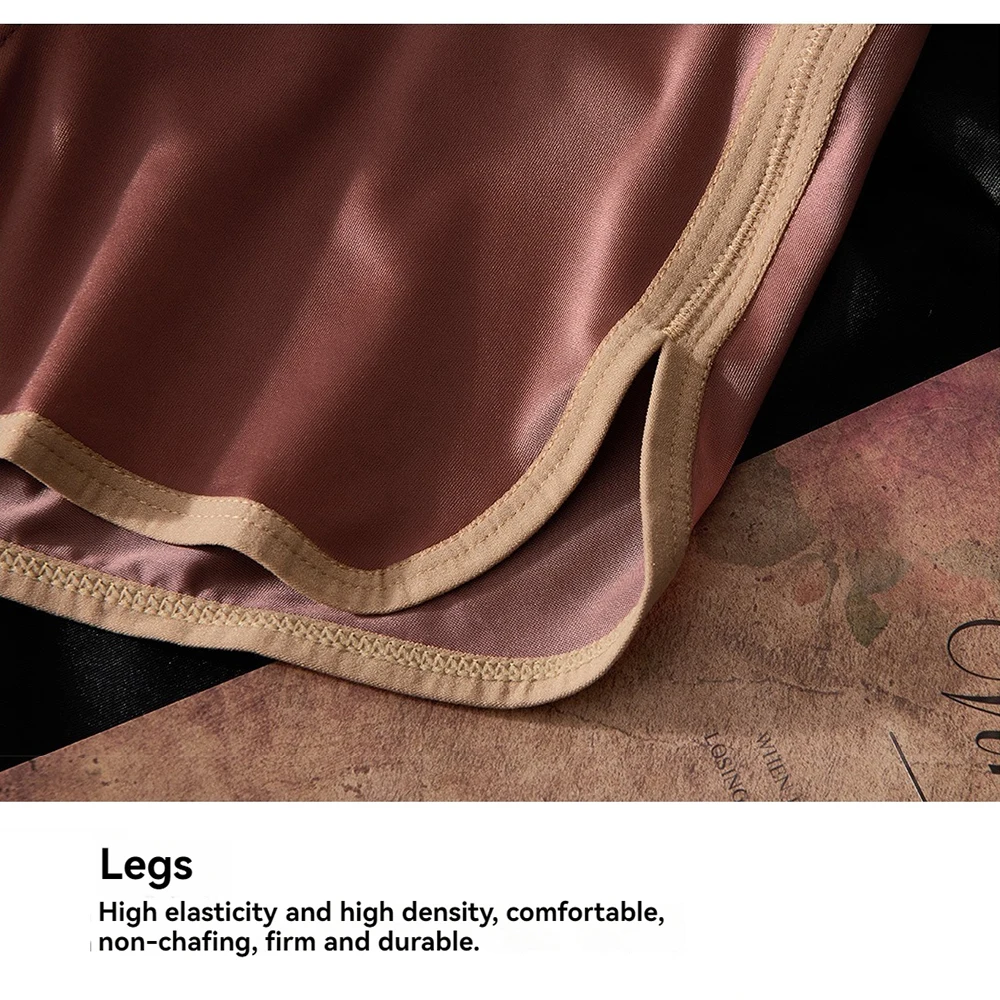 3PCS/Pack Luxury Satin-like Ice Silk Men's Panties Hygroscopic Breathable Double-layer Silk Crotch Boxer High Elastic Underpants