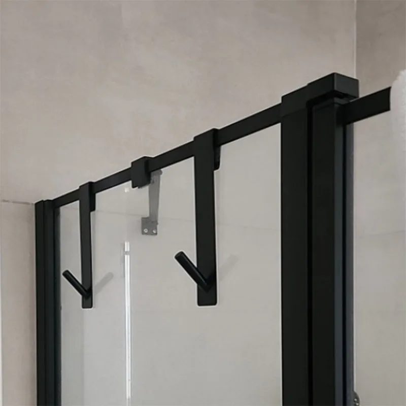 1/2/3 pçs ganchos de aço inoxidável para porta do chuveiro atrás da porta toalheiro s forma roupão rack toalha ganchos acessórios do banheiro