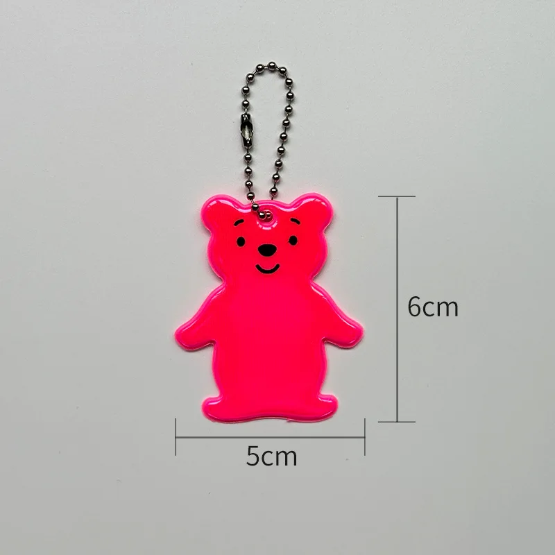 New Arrive Reflective Bear Bag Pendant Reflective Keychains Keyrings Holiday Gift Accessories For Traffic Safety Use Reflector