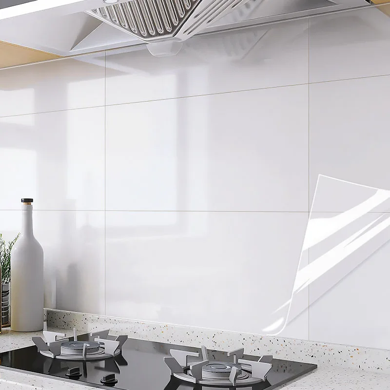 Adesivos de parede decorativos transparentes, à prova d'água, resistentes a óleo, resistentes a altas temperaturas