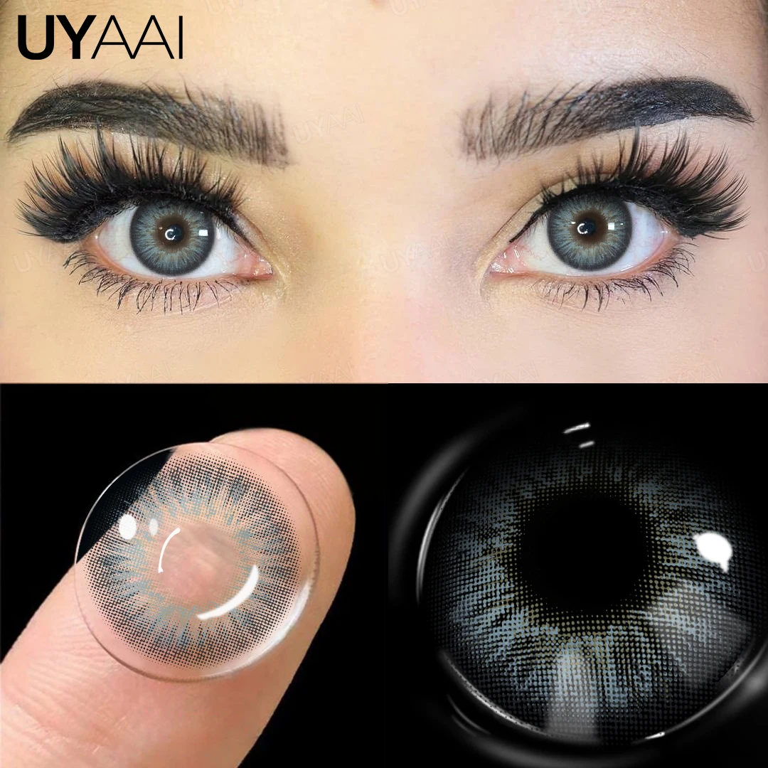 UYAAI Myopia Colored Contact Lenses for Eyes Brown Big Eye Lens Blue Eye Contacts Green Lense Degree Pupils with Diopters