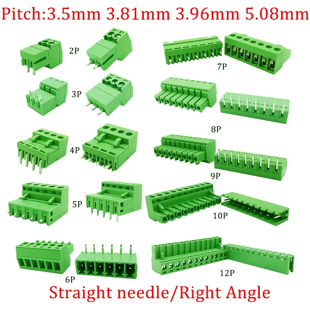 5 Đôi 15EDG KF2EDG 3.5Mm 3.81Mm 3.96Mm 5.08Mm PCB Vít Nhà Ga Khối 2-12Pin Nam Cắm Nữ Ổ Cắm Pin Đầu Dây Cổng Kết Nối