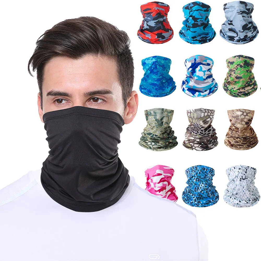 2025 Nuovo bavaglino di protezione solare in seta di ghiaccio per esterni Primavera ed estate Copri collo per moto Sport Bandana magica Maschera da equitazione Integrale