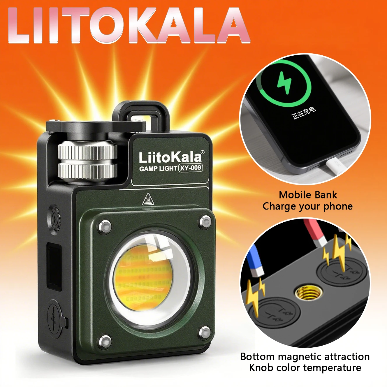 LiitoKala nuevo llavero luz 120-3500LM linterna recargable multifuncional portátil 3000mAh batería luz de trabajo