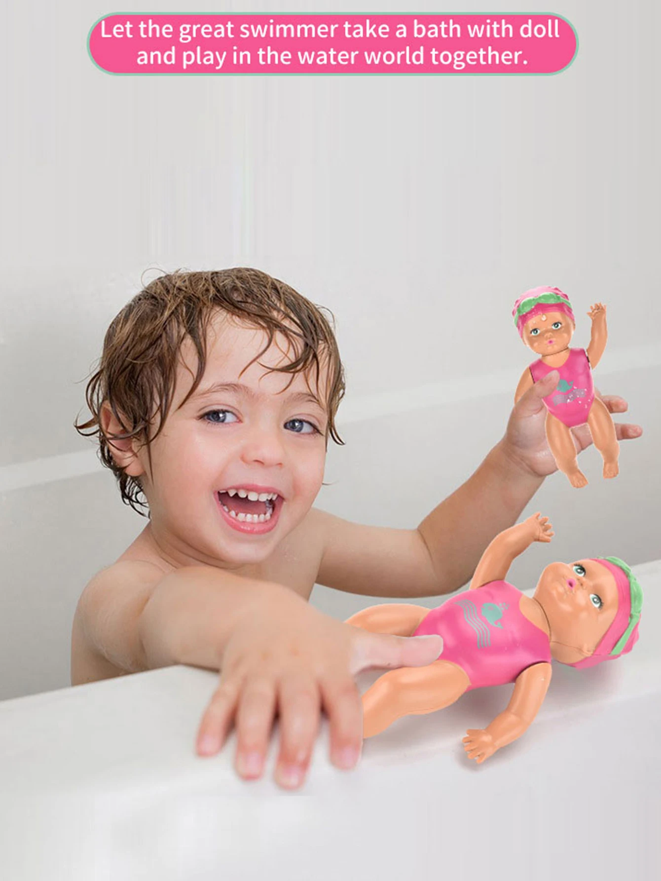 1 pçs 6 Polegada mini boneca de natação crianças banheiro brinquedo de banho do bebê brinquedo na corrente natação automática pequena boneca