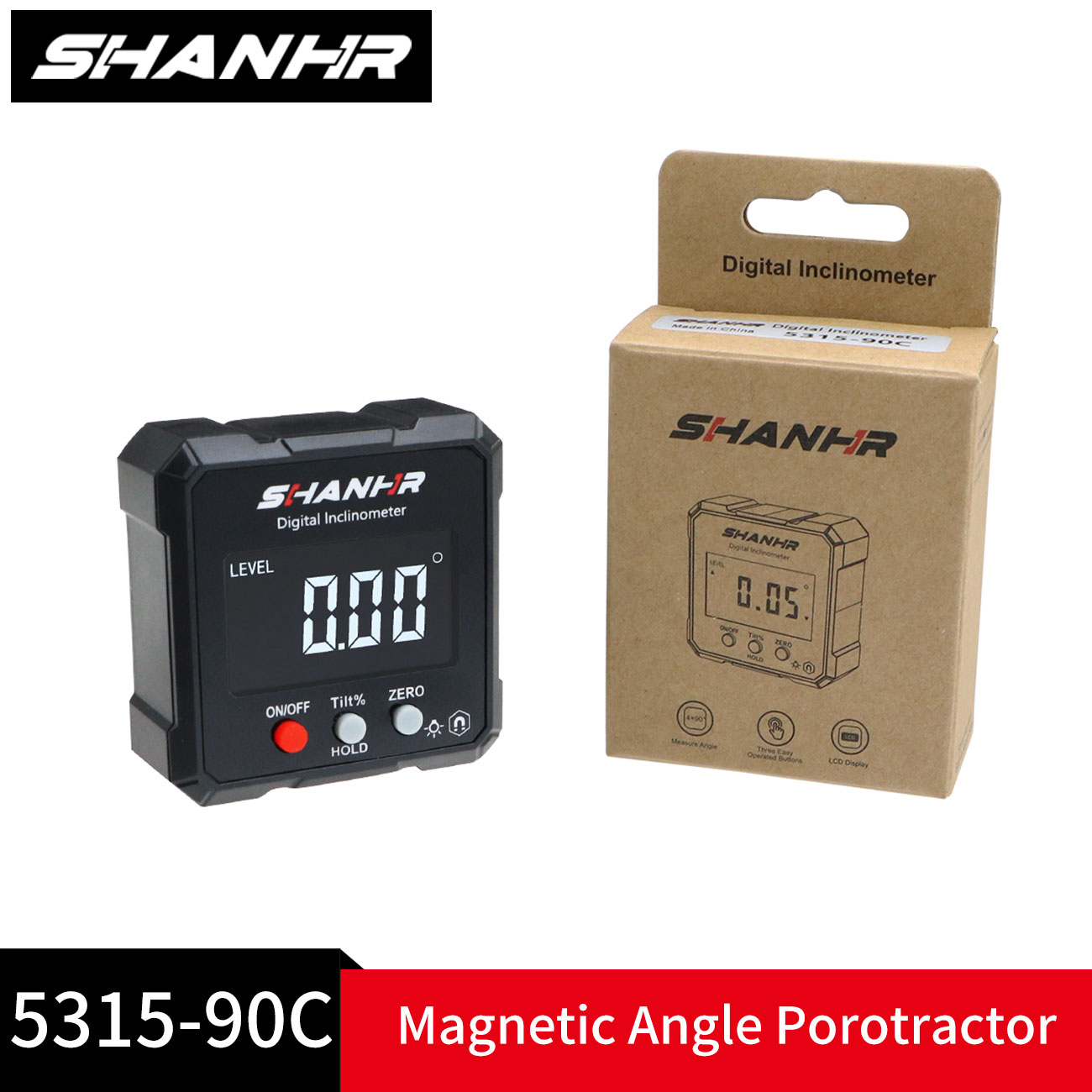 SHANHR Магнитный цифровой электронный уровень и датчик угла Инструмент для измерения угла конической коробки