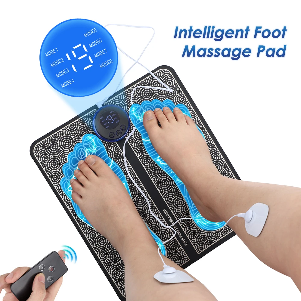Almofada massageadora de pés elétrica ems, relaxamento dos pés, pontos de acupuntura, massagem nos pés, choque, estimulação muscular, melhora a circulação sanguínea plantar