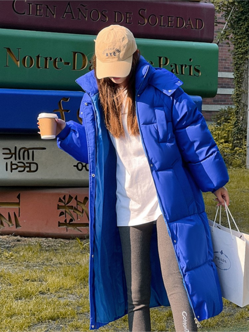 Dày Nữ Mùa Đông Dài Over-The-Đầu Gối Xuống Áo Khoác Nữ Hoodie Áo Khoác Mùa Đông Nữ Quần Áo Của Người Phụ Nữ áo Khoác Mới Outerwears