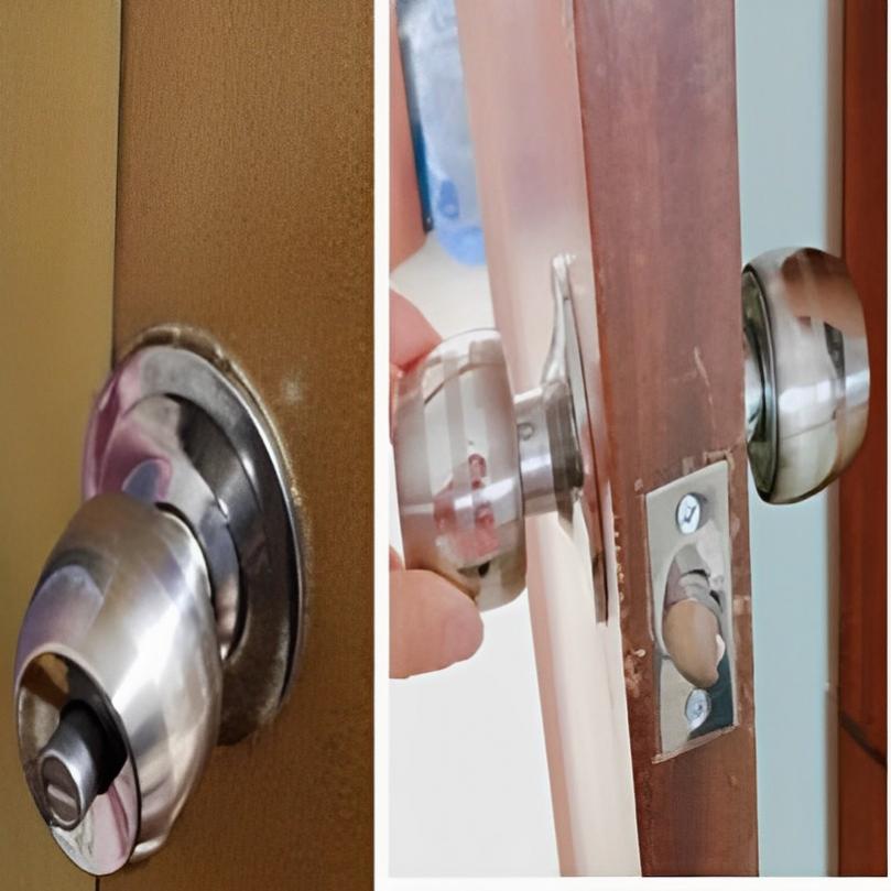 Aço inoxidável 60mm Center Pitch - Row Doors Lock para WC/Quarto/Porta de madeira com alças redondas