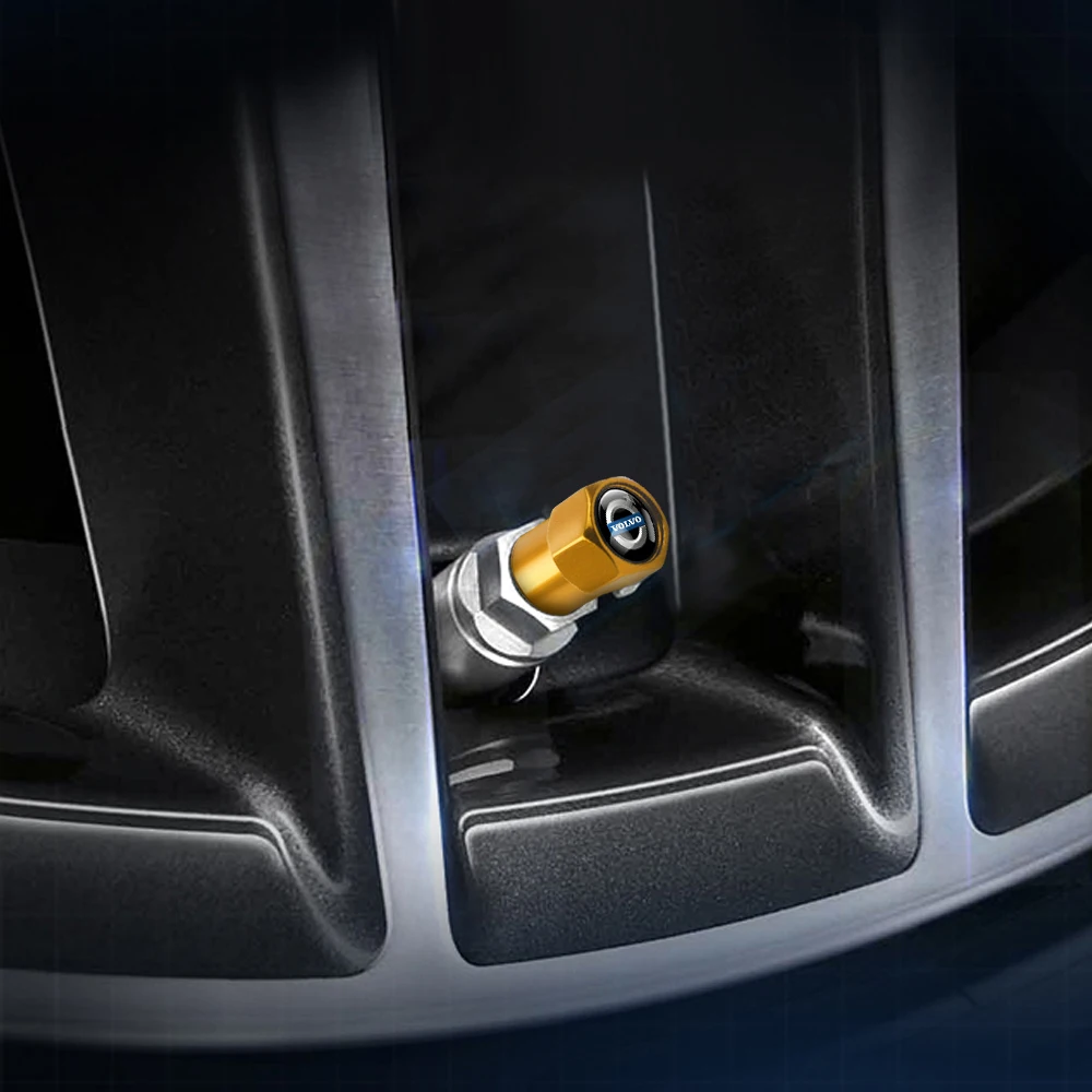 4 Uds insignias de coche tapas de vástago de válvula de neumático cubiertas accesorios de automóvil para Volvo R Design Xc60 V60 S60 V40 V50 S40 S80 C30 Xc40 Xc70