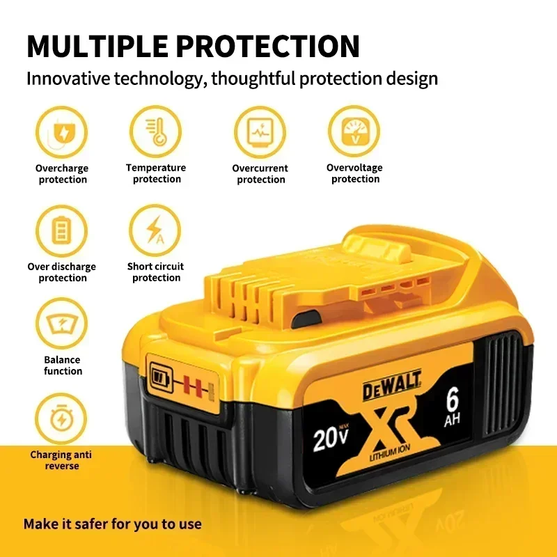 100% original DEWALT 20V battery, dewalt power tool DCB606, DCB205，DCB206，DCBGene，DCB200 MAX，20V， 6AH,5AH,dewalt batteries
