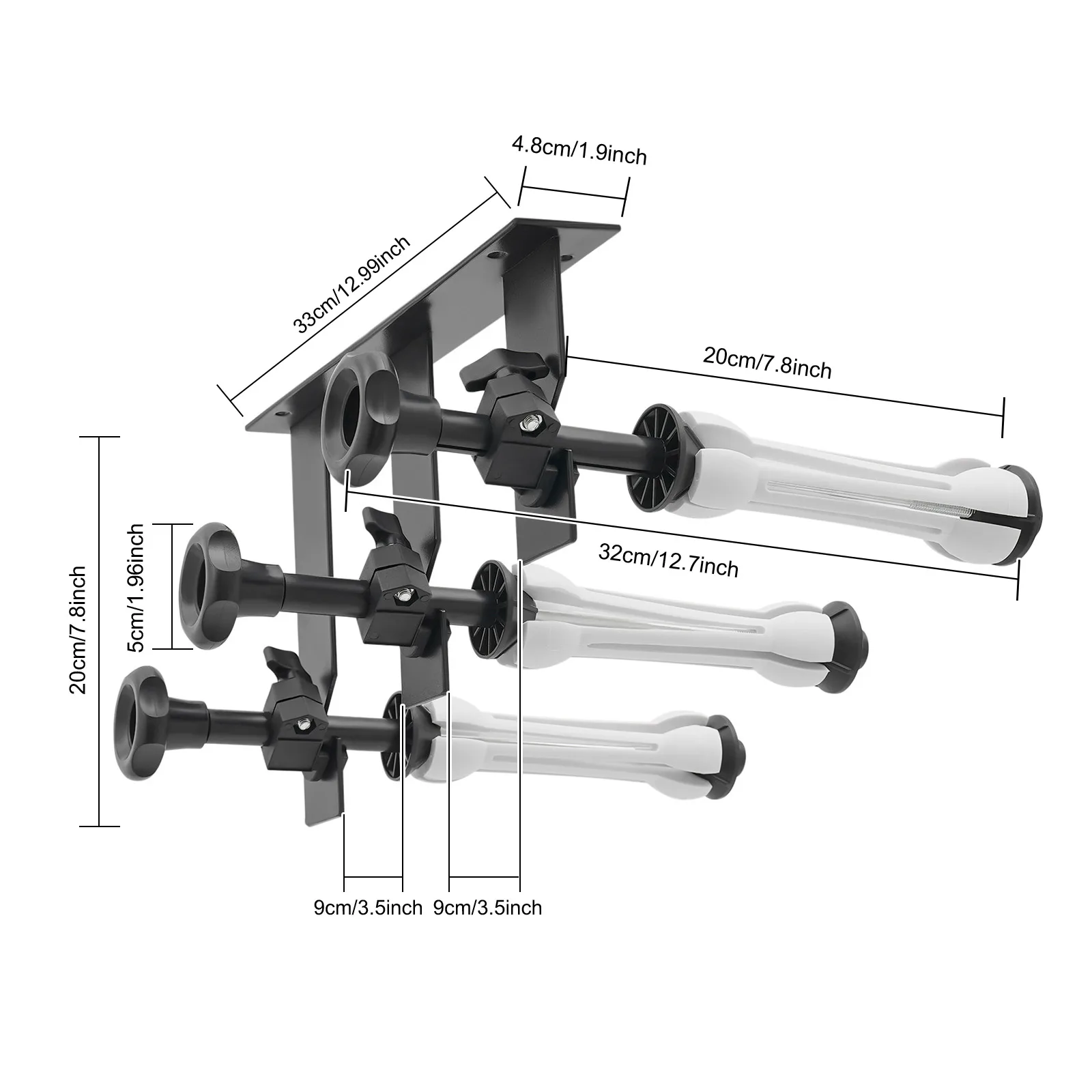 3 Roller Wall Mounting Photography Manual Background Support System Backdrop Elevation Device With 6 Expand bars 3 Chains