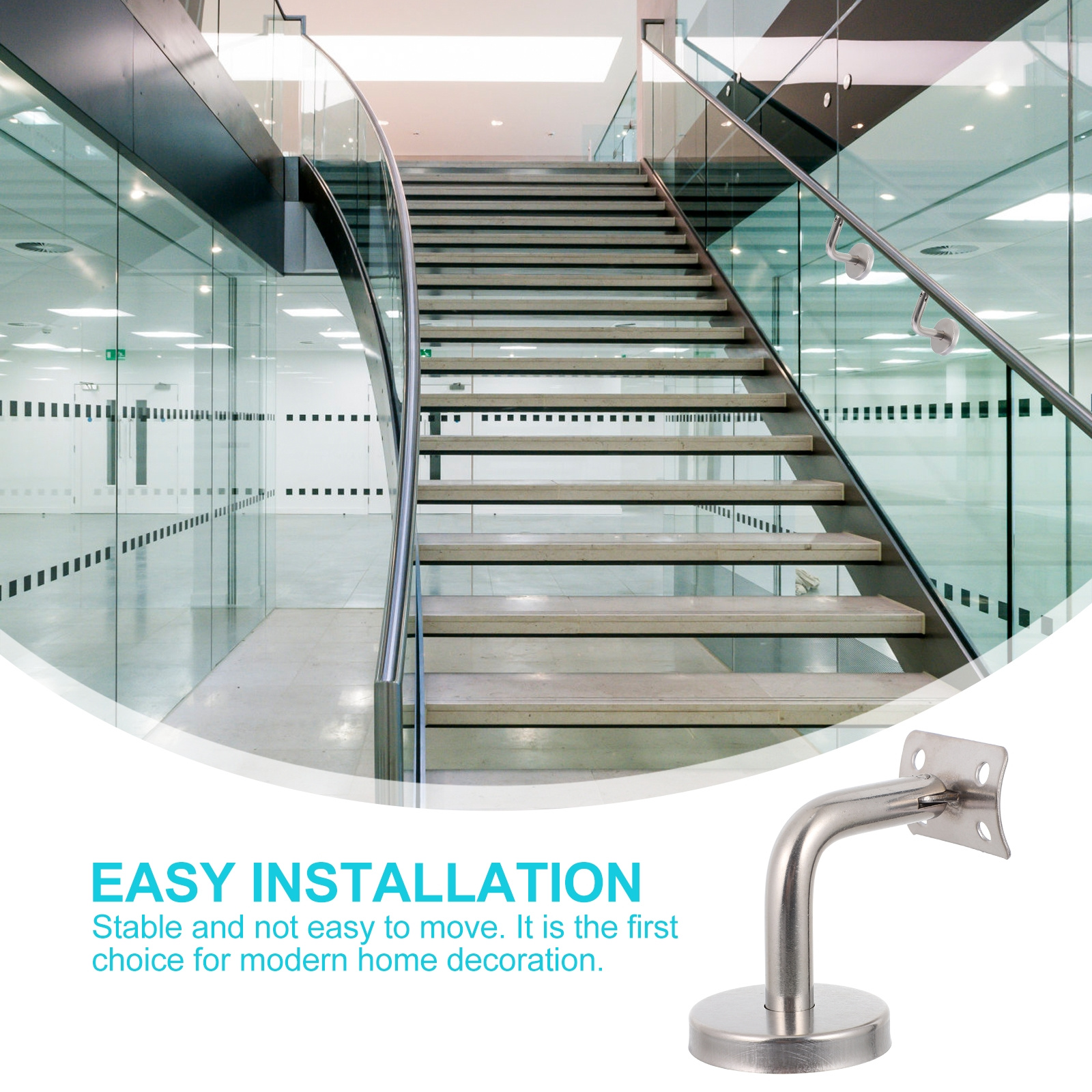 Support de main courante solide, 2 pièces, Support mural Durable, facile à monter, décoration de maison moderne