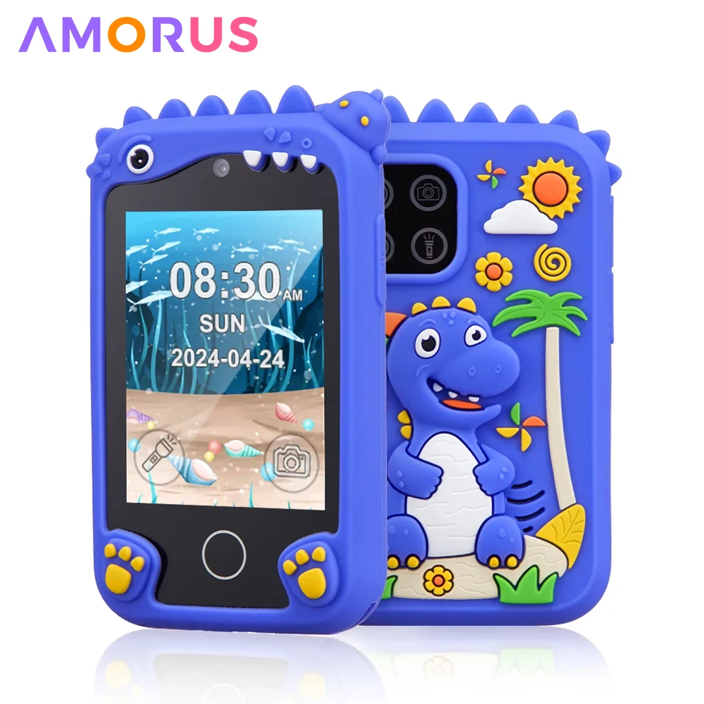 AMORUS Kinder Smartphone Spielzeug 2,8 Zoll Touchscreen Digitalkamera Spielzeug für Jungen Mädchen Spielzeug Musik Player Weihnachten Geburtstagsgeschenk