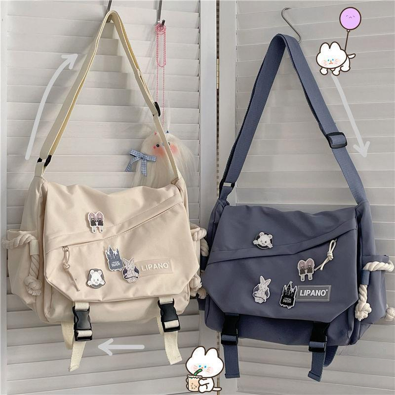 Bolso bandolera versátil de gran capacidad con un hombro de mano de nailon para mujer, bolso de cartero de viaje de trabajo Retro
