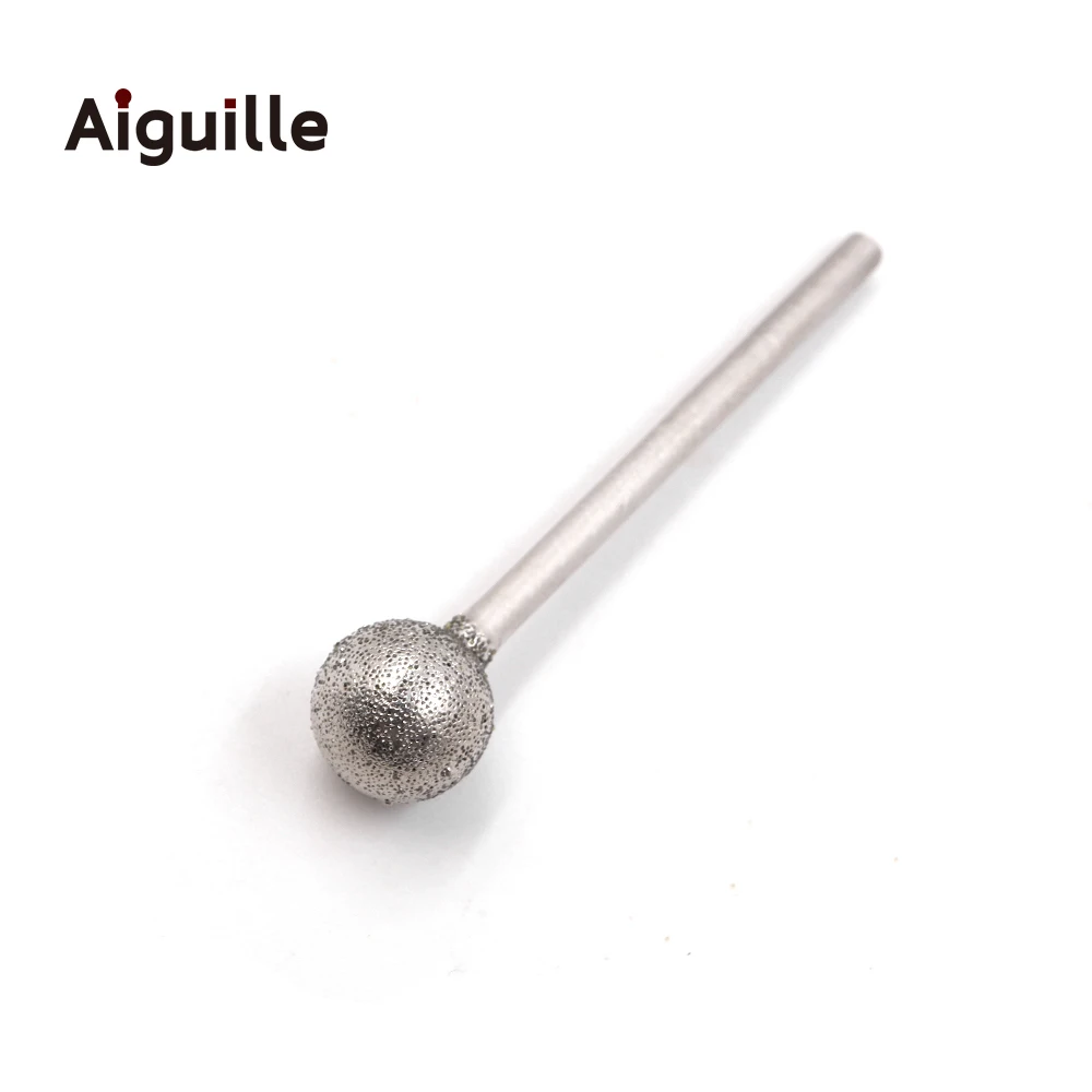 100Pcs Ball Shape Shank 2.35Mm 120 # เพชรบด Burr 0.5-8.0มม.ฟันบด Bits เพชรเพชรบด Burr