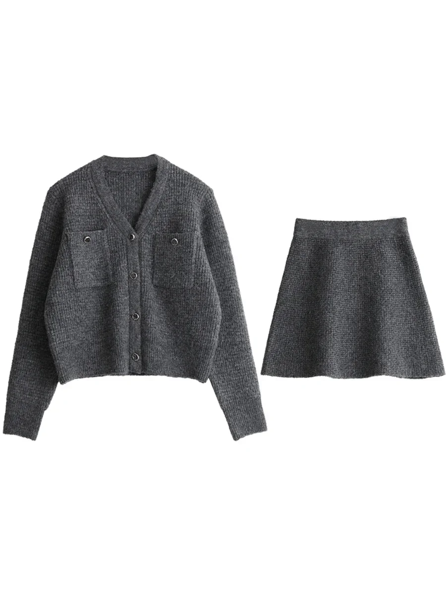 CHIC VEN-cárdigan de punto para mujer, suéter informal suelto, falda de línea a elástica, ropa de primavera y otoño, 2024