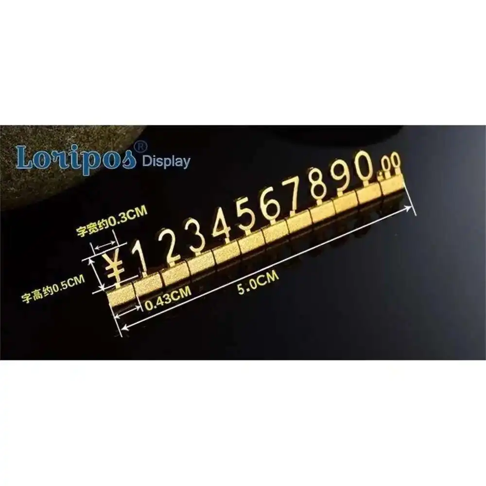 Luxury 3d Metal Shelving Adjustable Price Tag Callouts Price Display Euro Pound Price Numeral Cubes Assembly Lable Blocks Stick