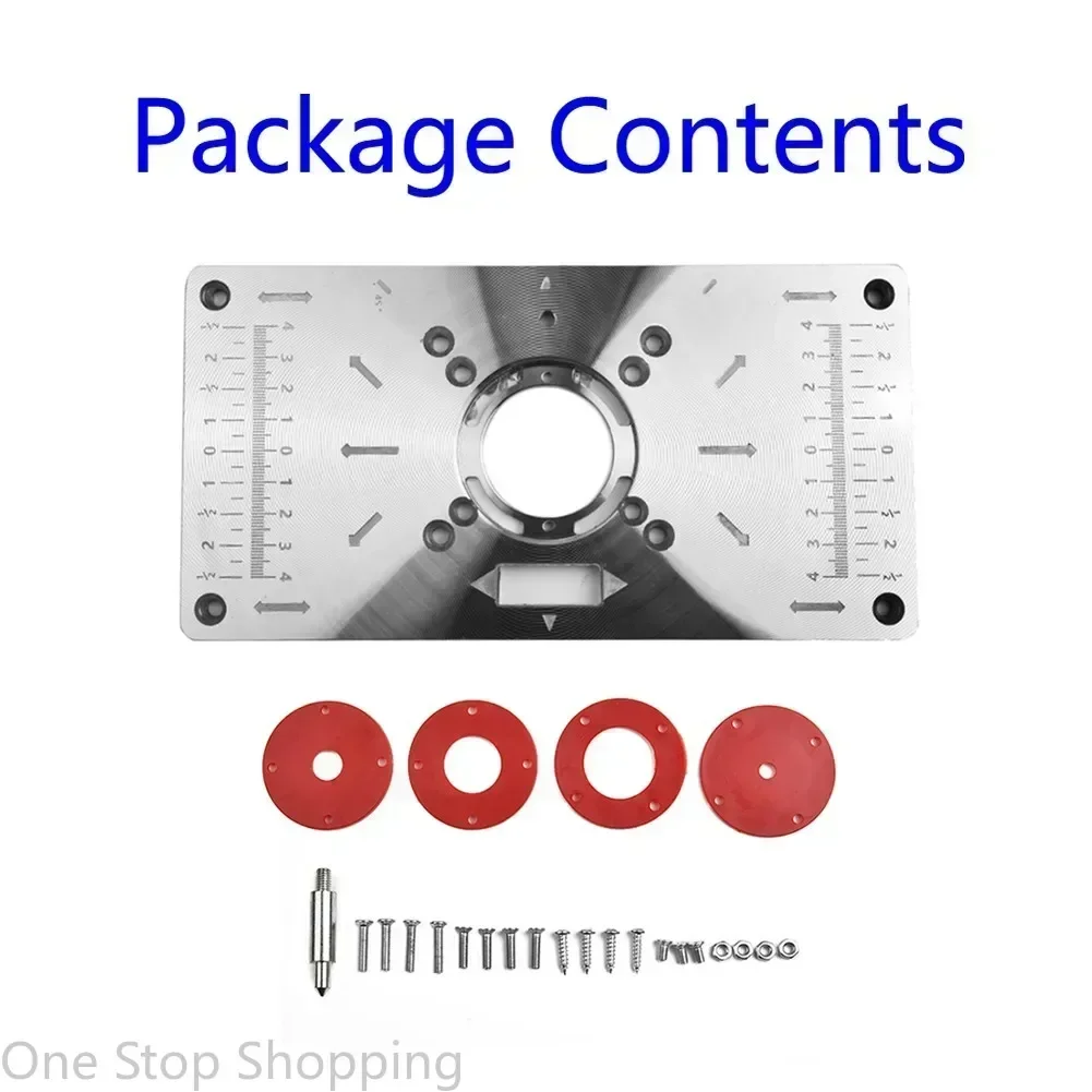 Multifunctional Aluminium Router Table Insert Plate for Electric Wood Milling Trimming Machine Woodworking Benches