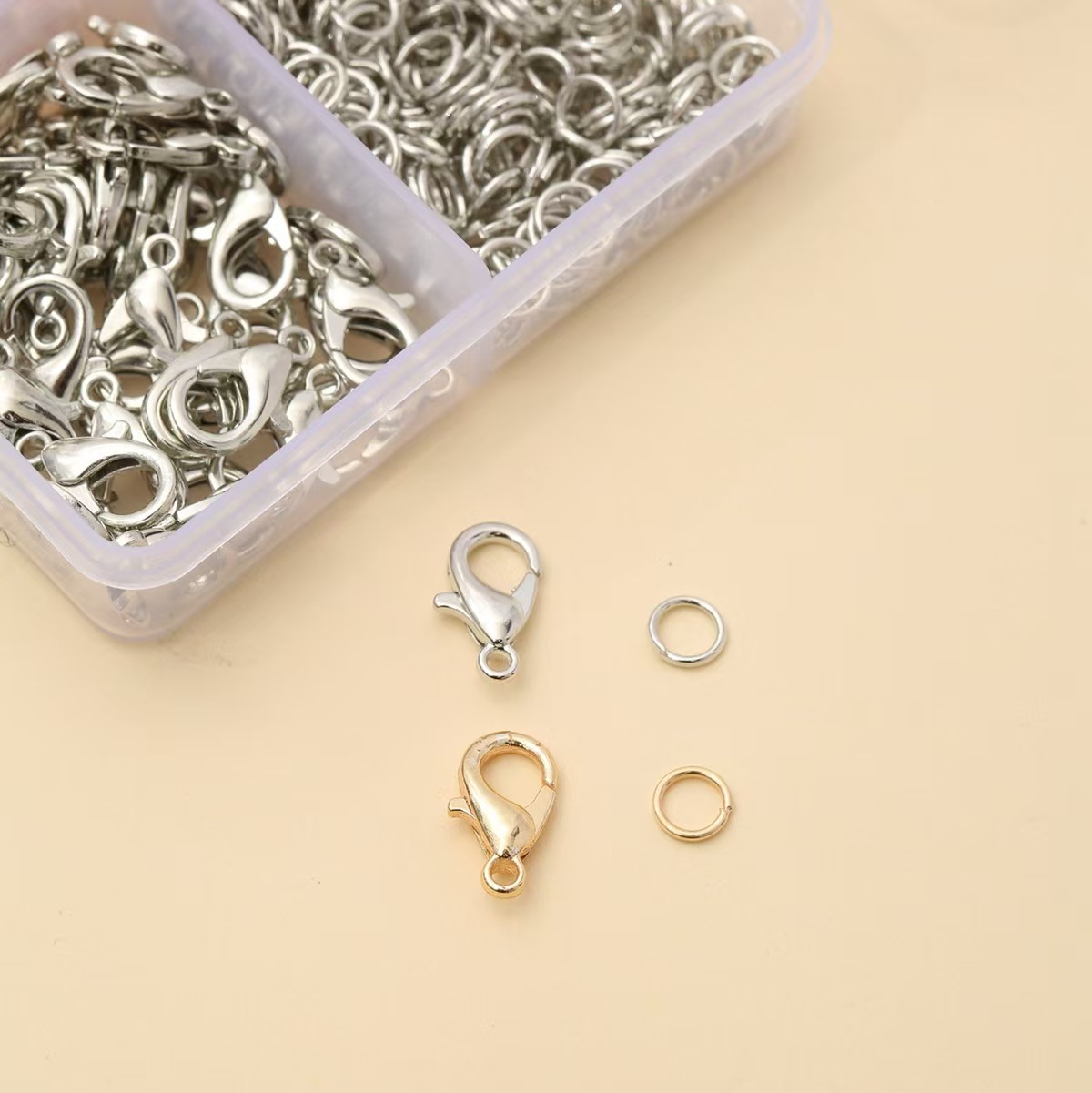 500 unids/caja oro plata cierre de langosta anillos abiertos para hacer joyería pulseras collares ganchos cierre de cadena accesorios DIY