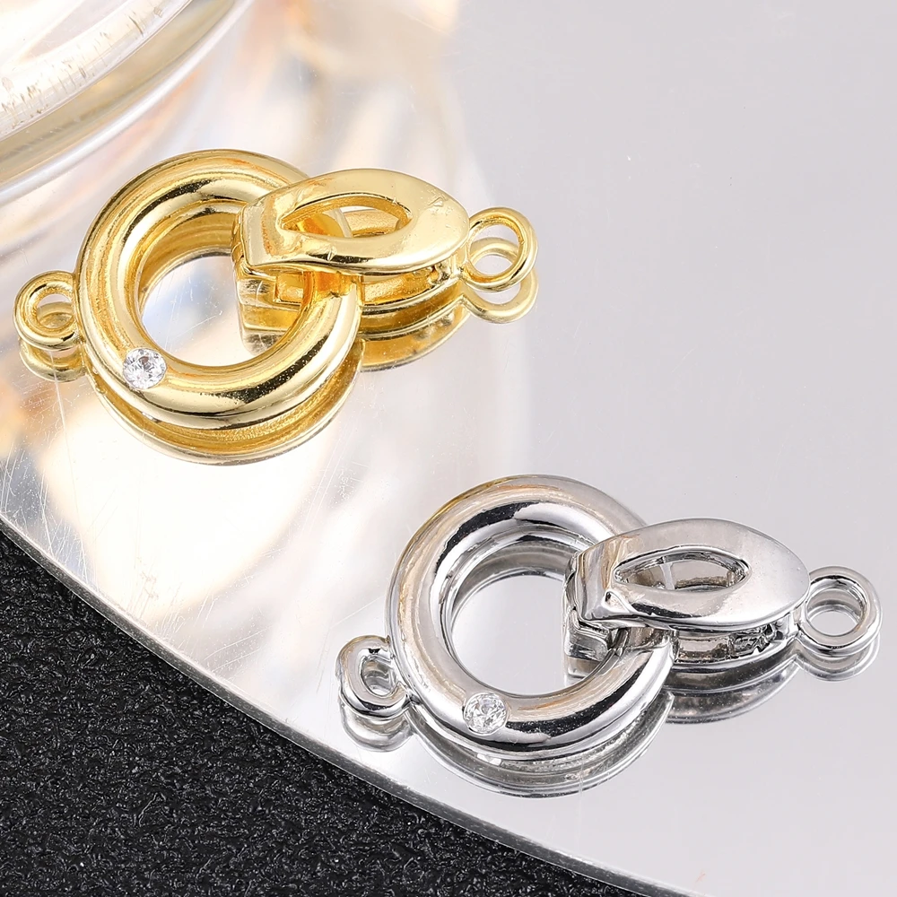 Juya artesanal 18k ouro prata banhado prendedor fiança conector fechos acessórios para bordado pérolas contas jóias fazendo