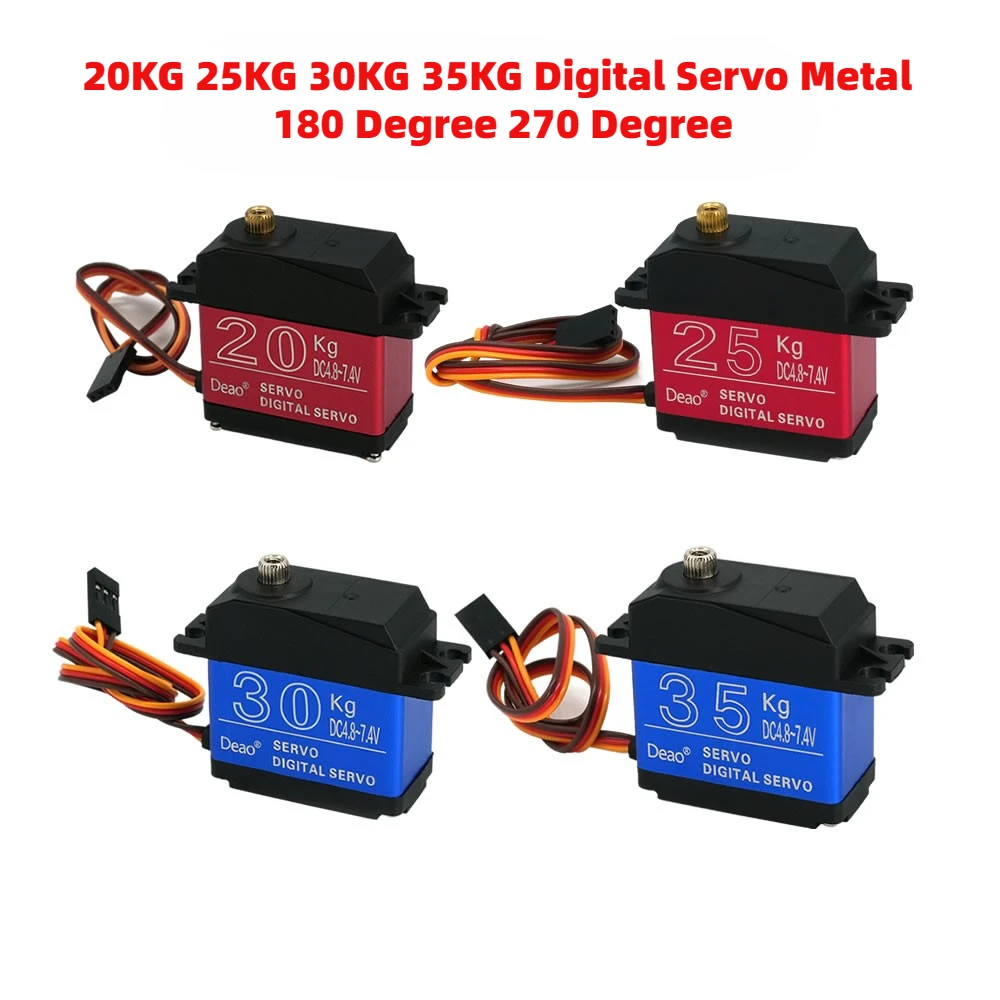 กันน้ํา 20KG 25KG 30KG 35KG Servo 180 องศา 270 องศาแรงบิดขนาดใหญ่ Digital Servo เกียร์โลหะสําหรับ RC รถรถบรรทุก
