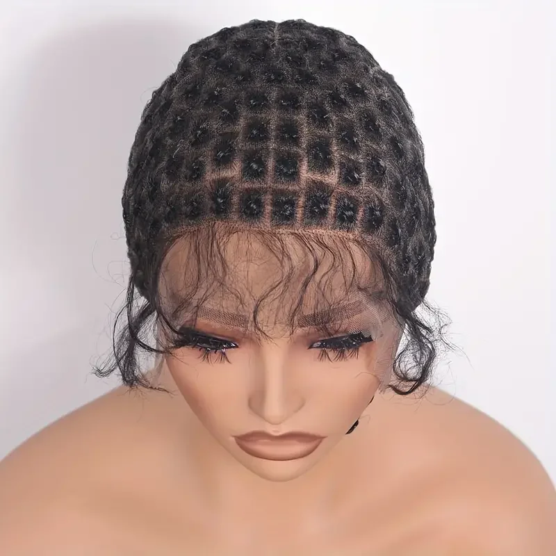 Boné de peruca de renda completa para peruca braiede peruca de renda completa cornrow boné de peruca de trança de renda dupla trança sem nós boné de renda para mulher
