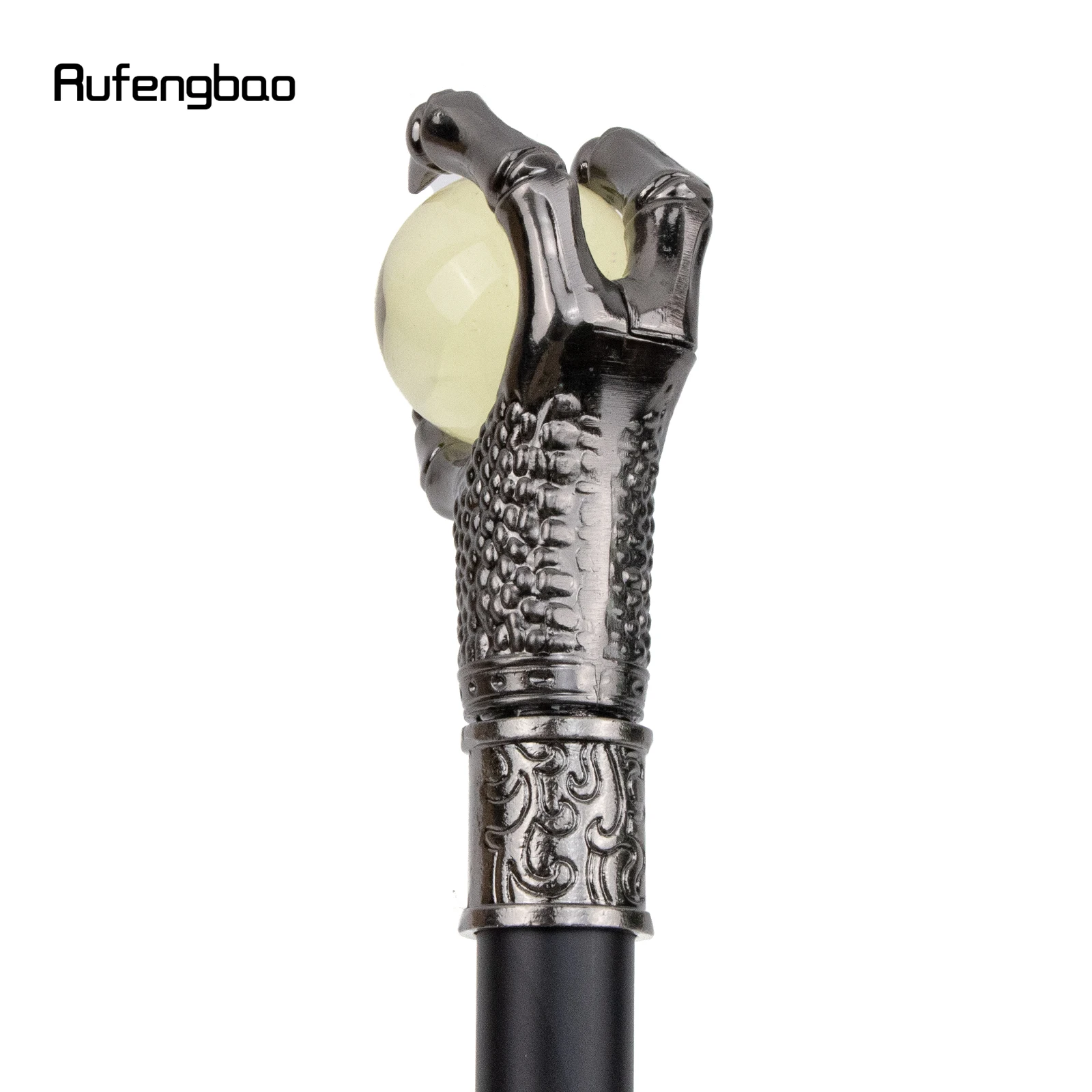 ドラゴンのグリップライト,黄色のガラス玉,銀,ウォーキング,ファッション,装飾的なウォーキングスティック,コスプレサトウノブ,かぎ針編み,93cm