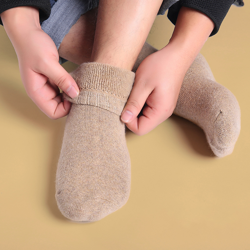 6 Đôi Tất Len Mùa Đông Vớ Nam Đôi Tất Cao Cổ Siêu Dày Hơn Chắc Chắn Tất Merino Sang Trọng Nữ Chống Lạnh tuyết Terry Tất