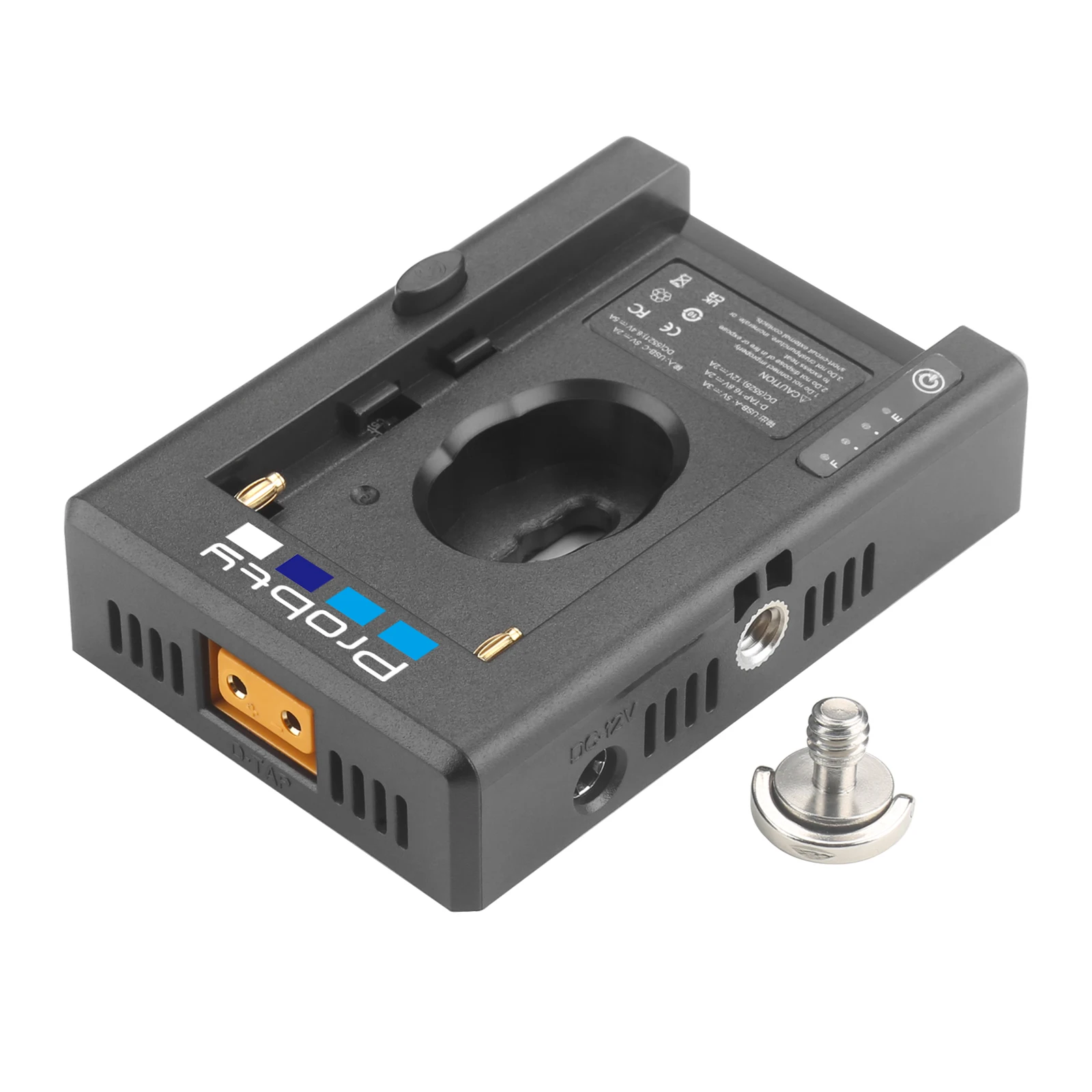 NP-F Batterieladegerät Batterieadapterplatte Kaltschuhadapter 1/4 Zoll für NP-F550 F750 F970 für BMPCC 4K 6K DSLR ILDC