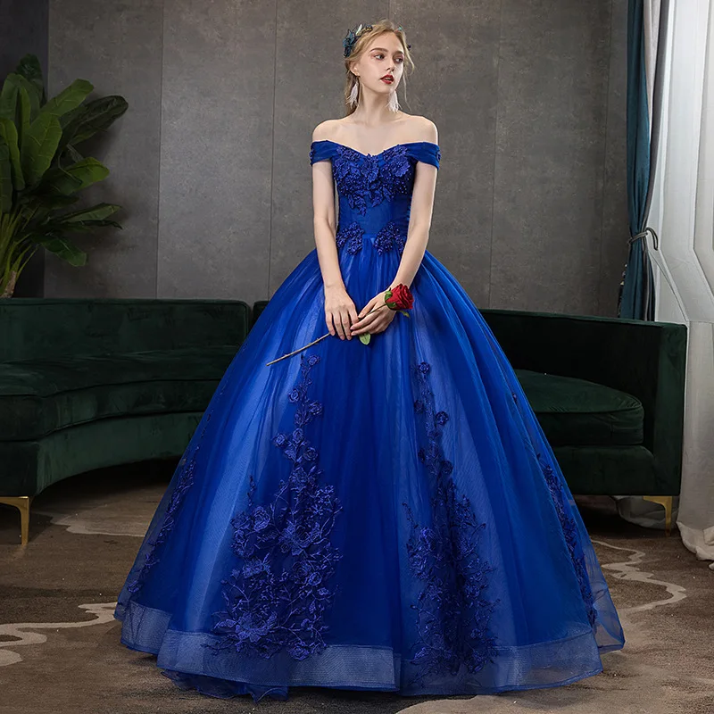 Роскошные платья Quinceanera 15, бальное платье, пышное длинное кружевное платье для выпускного вечера с аппликацией, индивидуальное студенческое шоу, платье для выпускного вечера