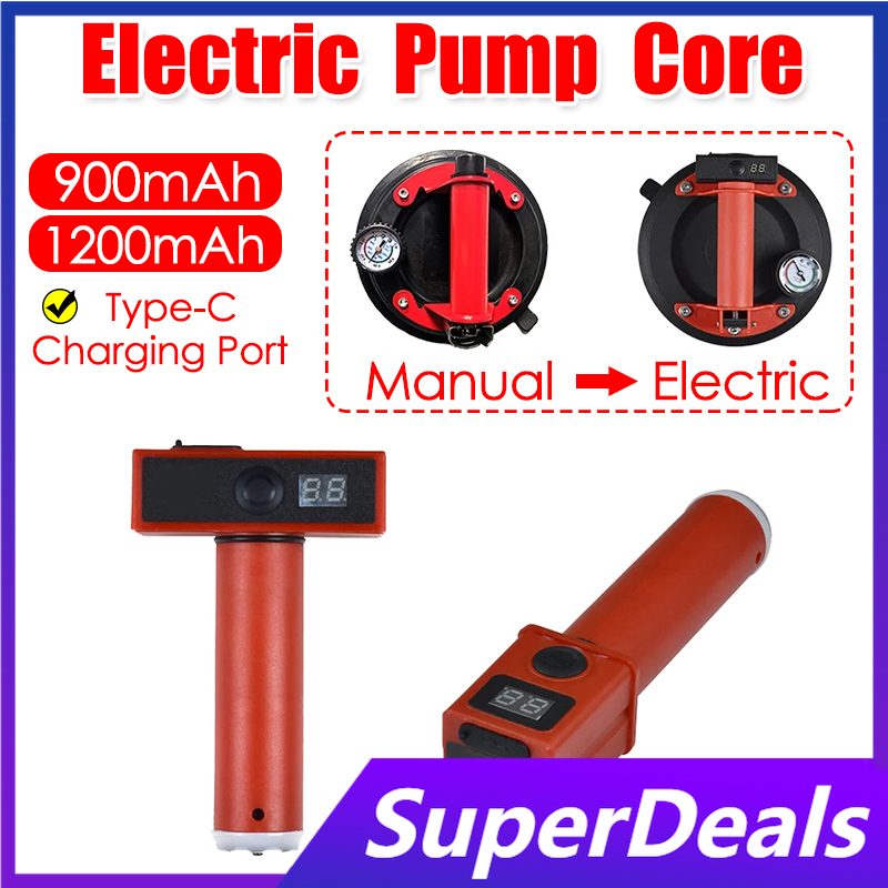 Преобразователь с ручной присоской на электрическую вакуумную присоску, аксессуар для сердечника электрического насоса, 900/1200 мАч, Автоматическая компенсация давления