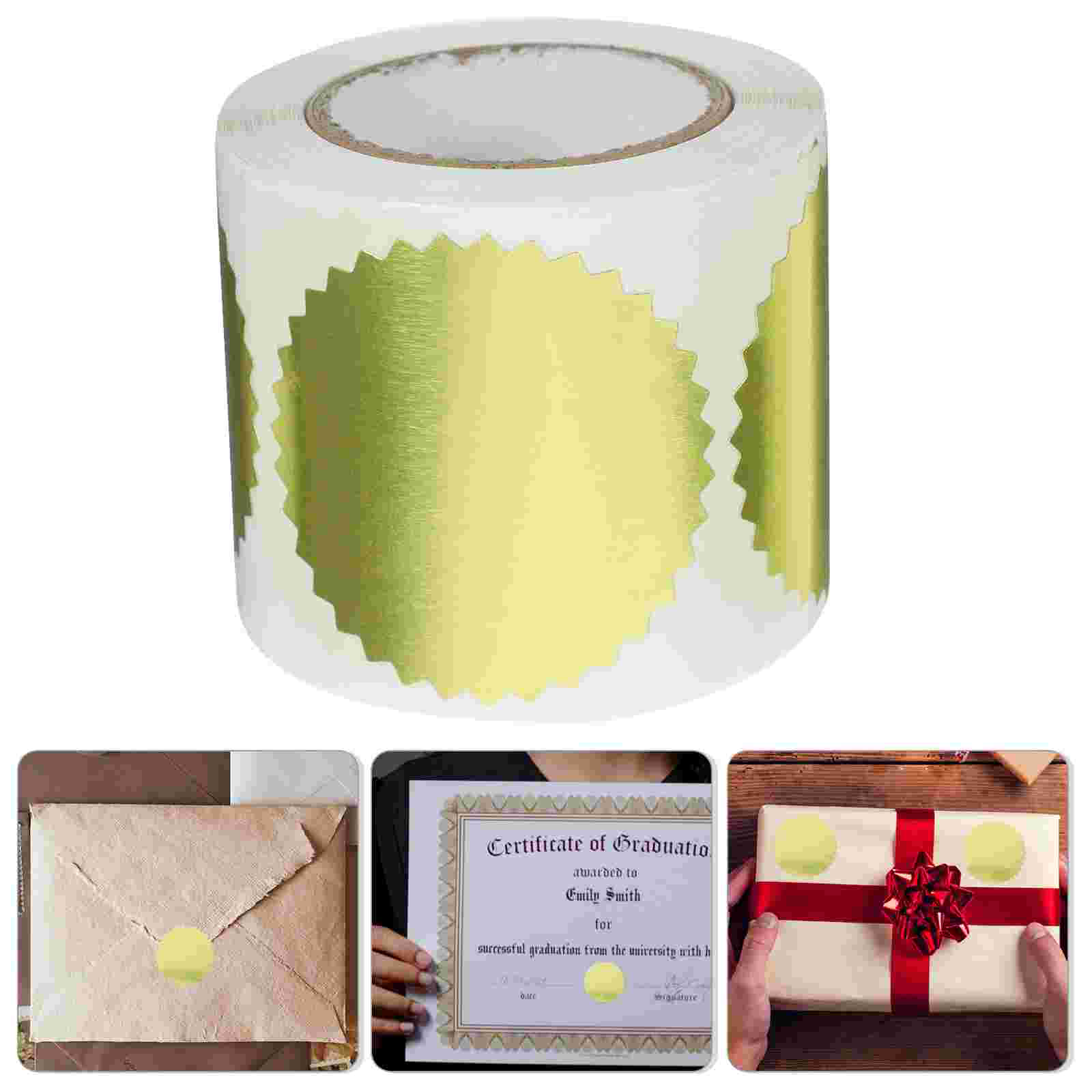 ซองจดหมายสติกเกอร์แสตมป์เปล่าสติกเกอร์เหรียญใบรับรองเหรียญประกาศนียบัตรแท็บ Creative The