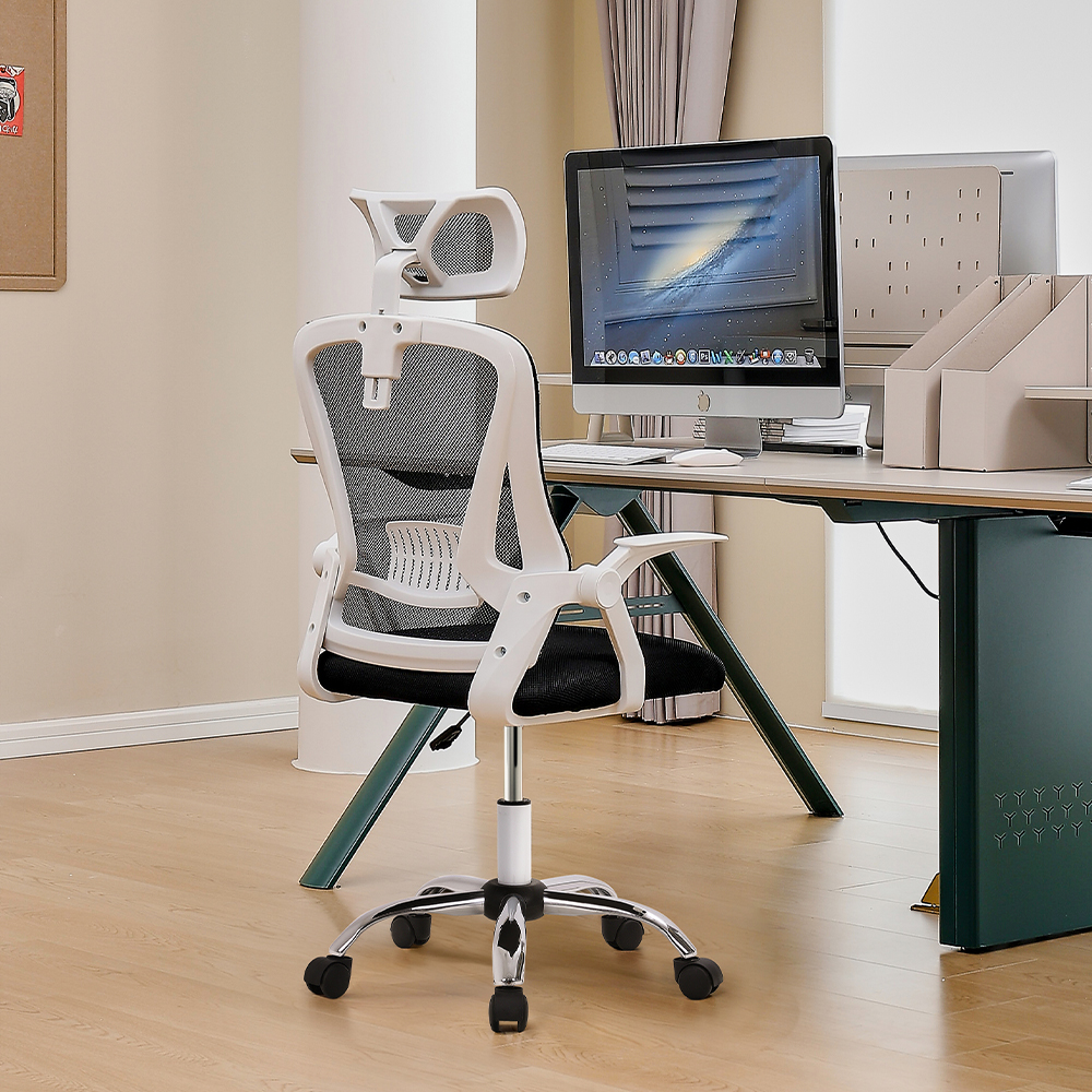 Mesh Office Chair with Headrest Ergonomic Computer Desk Chair Lumbar Support Swivel Office Chair