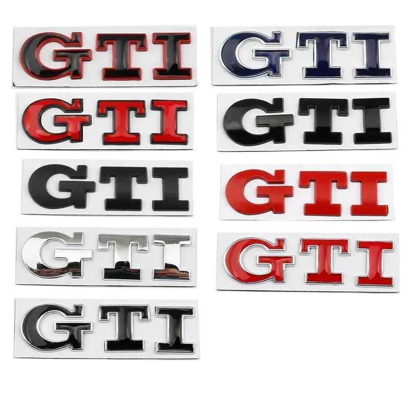 โลหะ GTI โลโก้ด้านหลังรถสัญลักษณ์สติกเกอร์สําหรับ Volkswagen VW Golf 4 5 6 7 8 POLO Jetta Tiguan Passat T-Roc MK2 MK5 MK7
