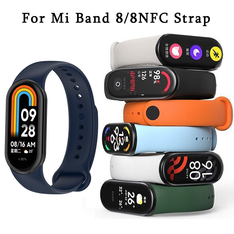 Strap for Mi Band 8 Bracelet Xiaomi Mi Band 8 Strap Silicone Sport Watchband for Wristband MiBand 8 Soft Replacement Wristband