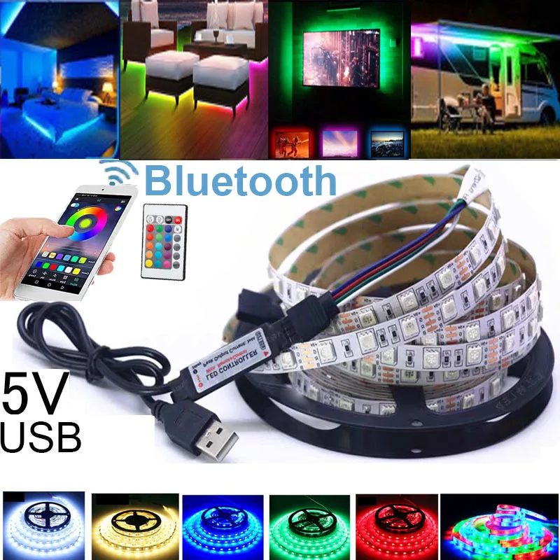 DC 5V USB tiras LED 2835 blanco 6000k blanco cálido barra de luz LED TV cinta de iluminación decoración del hogar lámpara LED cadena de luz 5v luz led
