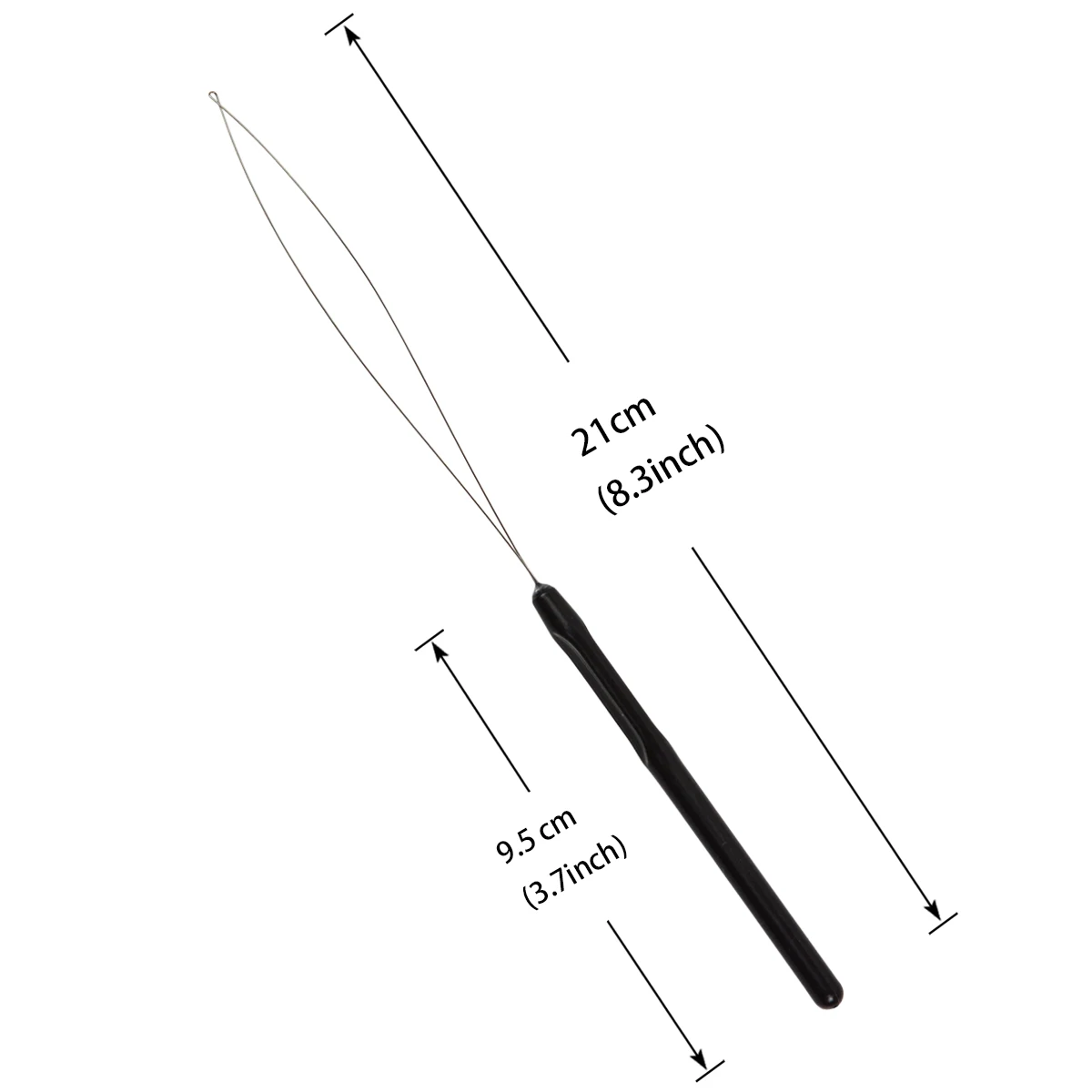 10Pcs Hair Extension Loop Needles Pulling Hook Tool Needle Threader Loop Tool for Silicone Microlink Beads