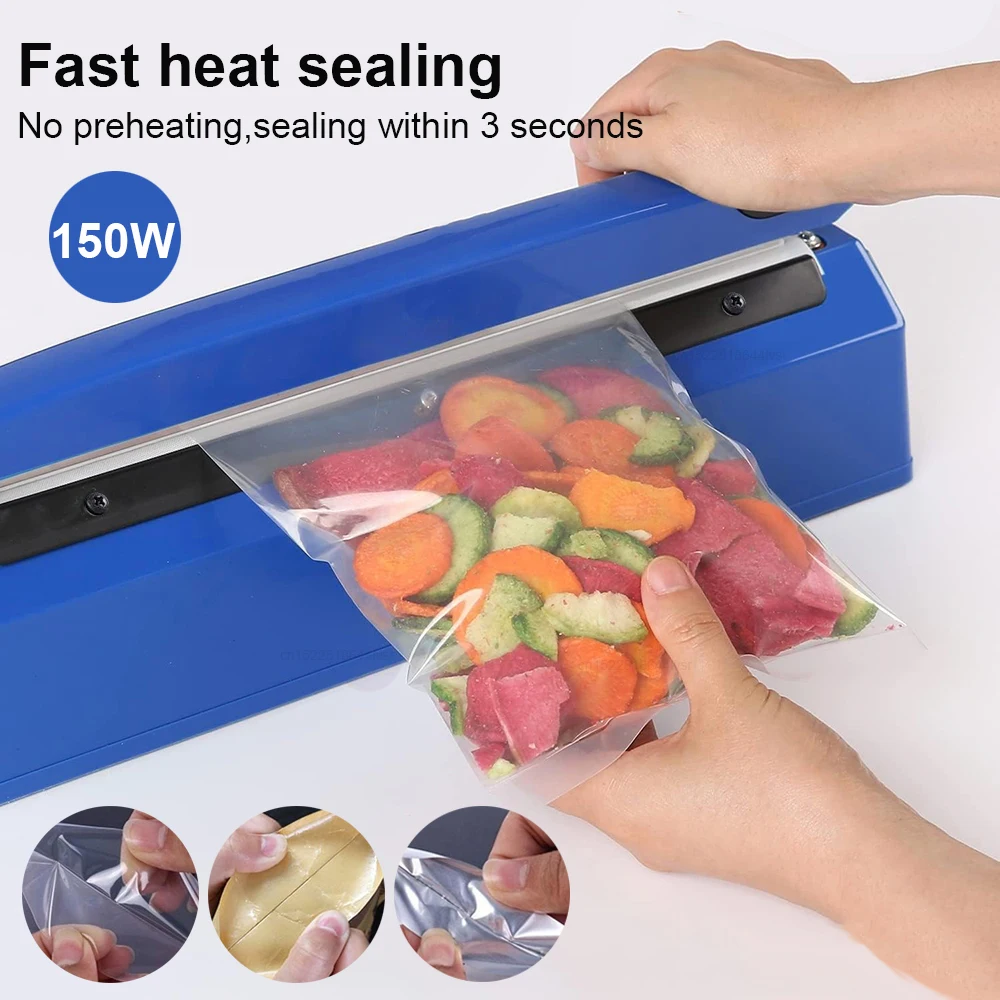 Macchina per sigillare sacchetti di calore elettrica Sigillatrice per sacchetti di plastica Pressa manuale Sigillatura per alimenti Sigillatrice per impulsi sacchetti di plastica Macchina per imballaggio a calore veloce