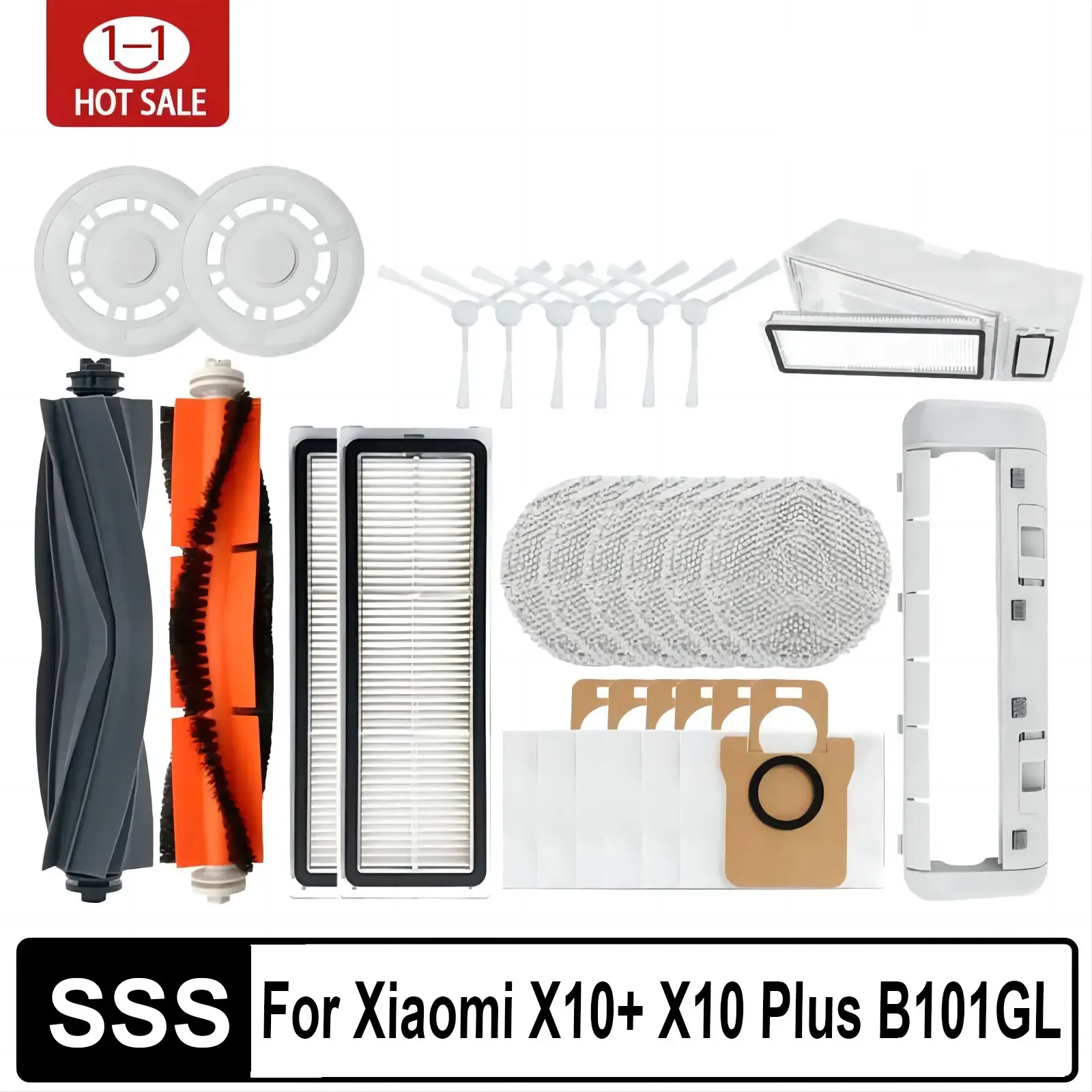 Xiaomi ロボット掃除機 X10 + X10 プラス B101GL スペアパーツアクセサリーメインサイドブラシ Hepa フィルターダストバッグぼろモップスタンドダストボックス