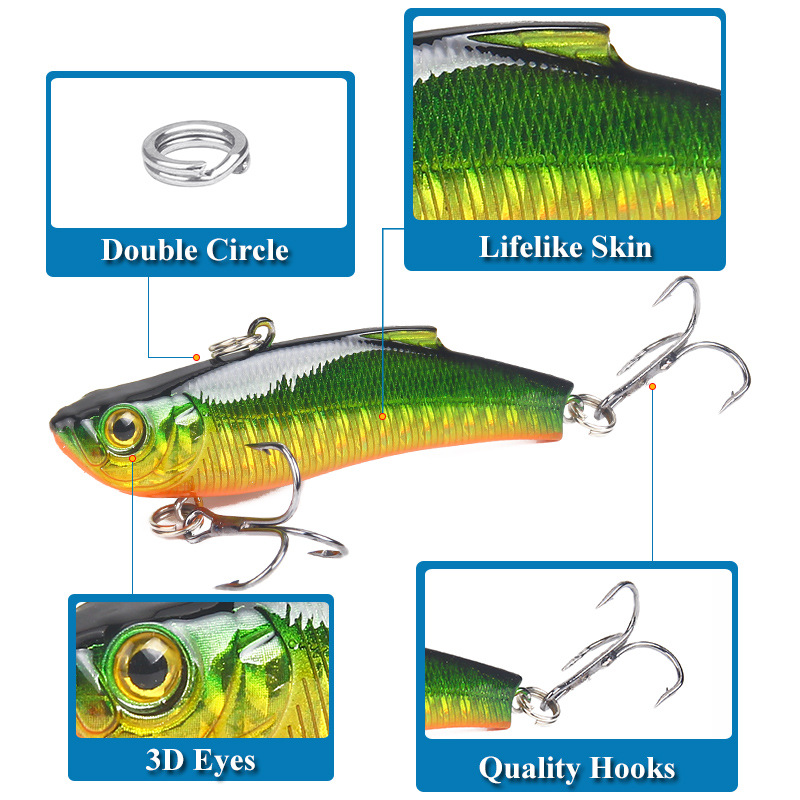 1 Cái Mùa Đông Mồi Dụ Cá Minnow VIB Thìa Spinner Mồi 70Mm 18G Mồi Giả Jig Wobblers Câu Cá mồi Câu Cá