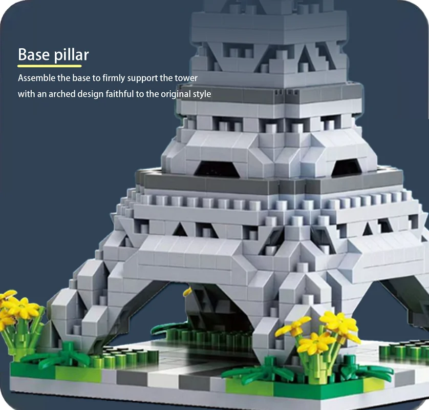 Blocos de construção modelo cidade torre de construção diy montagem quebra-cabeça criativo micro tijolo decoração ornamentos crianças brinquedos adulto presente