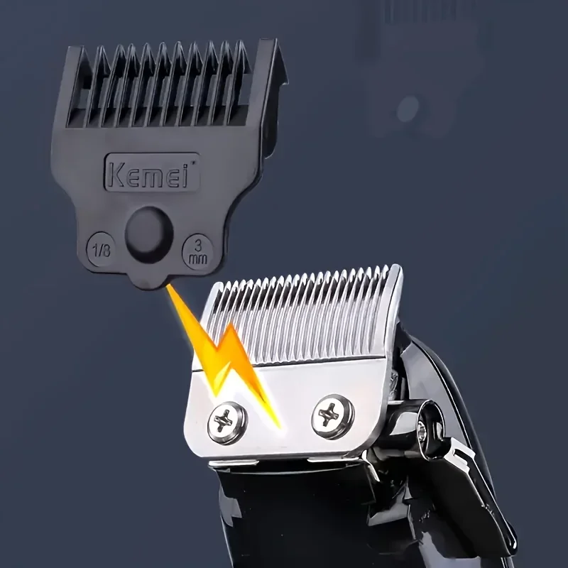 Kemei 전문 남성용 전기 이발, USB 충전식 리튬 배터리, LED 디스플레이, 전기 무선 수염 트리머