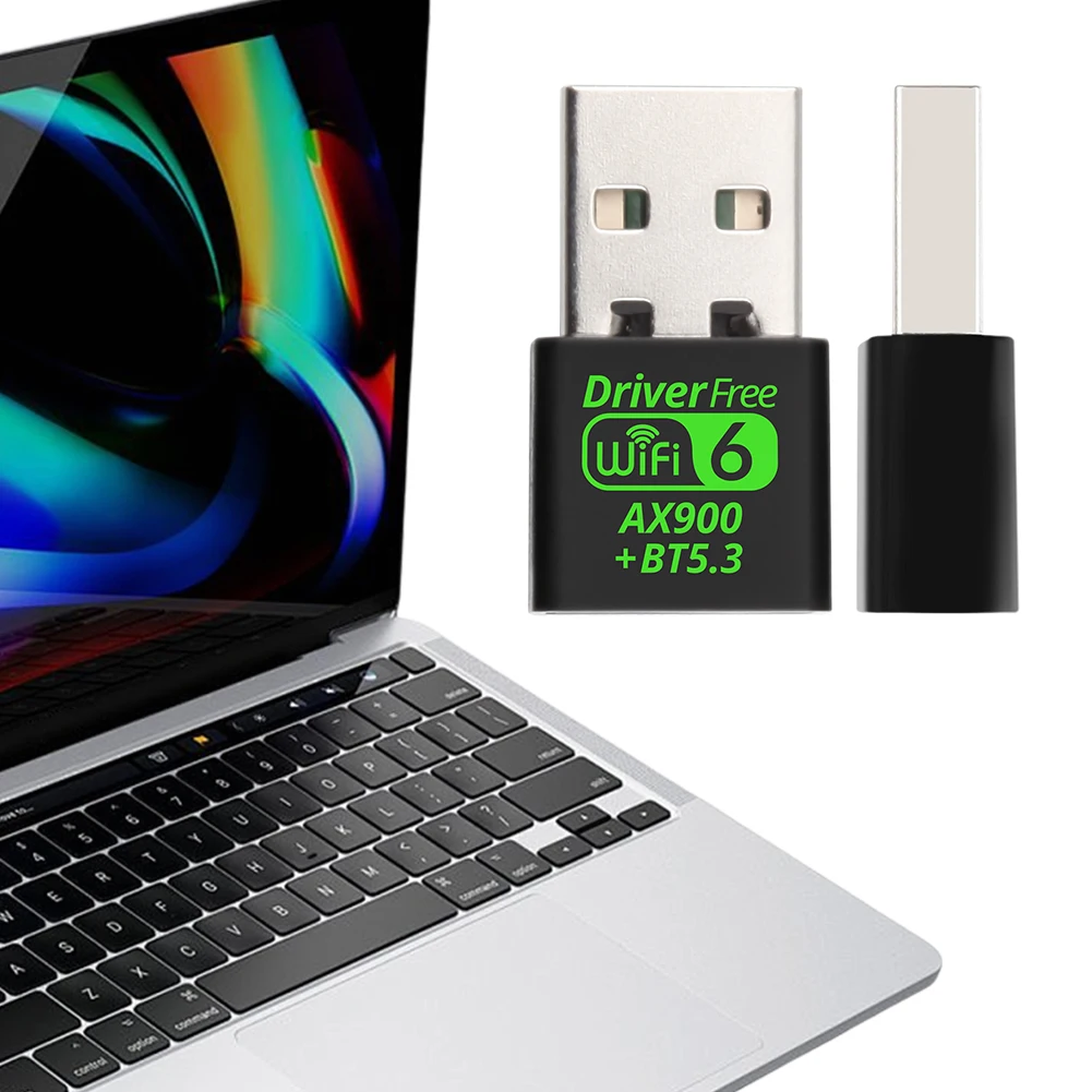 USB WiFi 6 Bluetooth-Kompatibel 5,3 Adapter Drahtlose Netzwerkkarte 900 Mbit/s Mini USB WiFi Dongle Treiber Kostenlos für PC/Laptop/Desktop