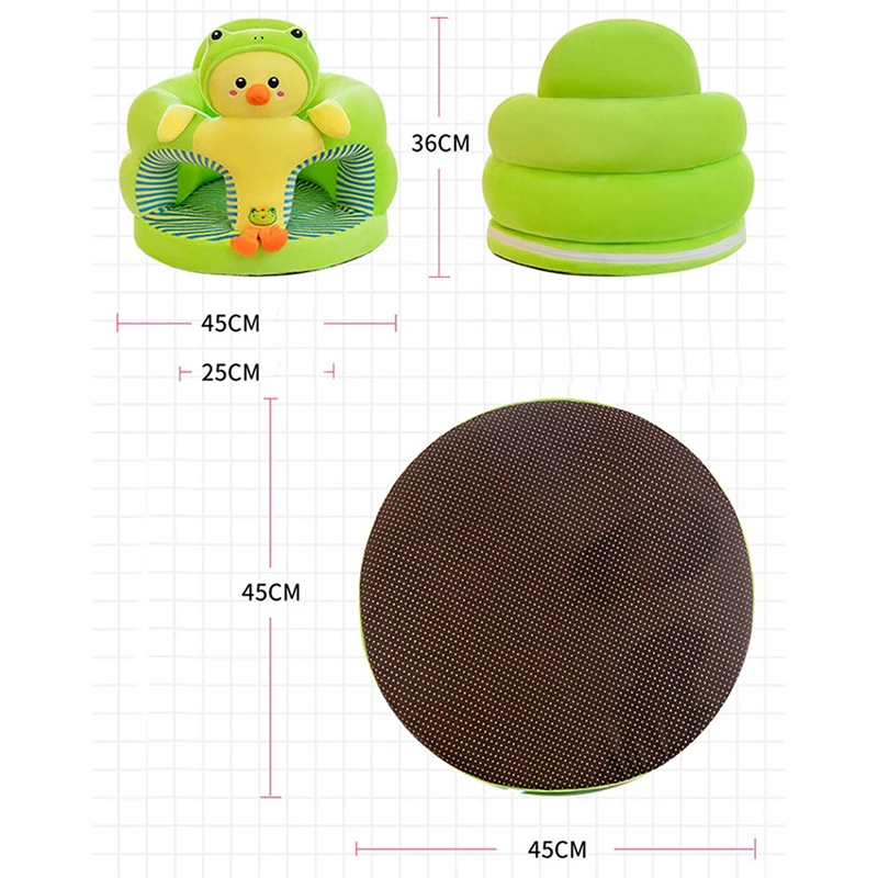 Silla para sentarse de bebé, funda de alta calidad con forma de Animal bonito, funda de sofá de felpa, cojín de asiento de soporte de aprendizaje para bebés